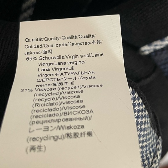 BNWOT BOSS REGULAR-FIT SWEATER WITH CHECK PATTERN AND SOLID RIBBING - Picture 9 of 12